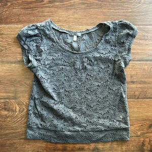 Sound & Matter Steel Blue Shirt | Crop Top | Floral | Blue Floral Top